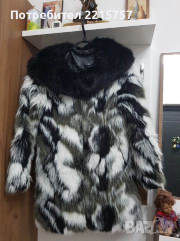 Палто от еко косъм и Яке на Бенатон с гъши пух., снимка 2 - Якета - 37651106