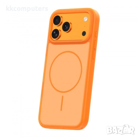 Кейс bSmart Frame Thin Magsafe, За iPhone 17 Pro Max (6.9), оранжев и Протектор, снимка 2 - Калъфи, кейсове - 54157929