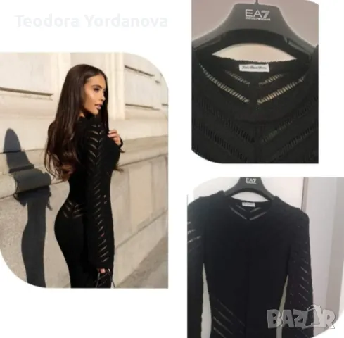 LBD плетена рокля Lorenza Black 

, снимка 4 - Рокли - 48153699