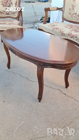 Комплект за хол барок махагон, снимка 9 - Дивани и мека мебел - 52536607