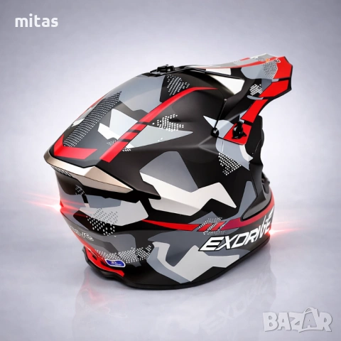 Кросова каска EXDRIVE, Full Face, DOT Сертификат, Размер: XL, снимка 9 - Аксесоари за велосипеди - 52145107