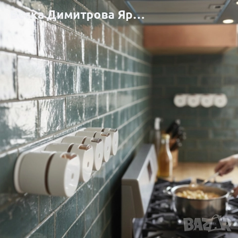 Магнитни стъклени буркани за подправки 6 броя – Стилен комплект за подредена кухня, снимка 2 - Други - 52754134