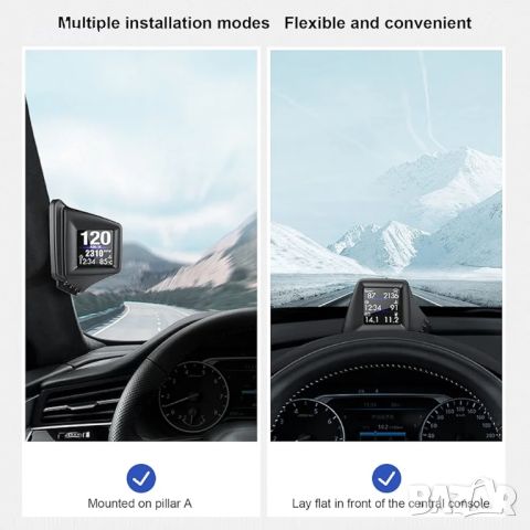 OBD HUD дисплей, превъзходна производителност Премиум материал Мултифункционален HUD, снимка 2 - Друга електроника - 46117548