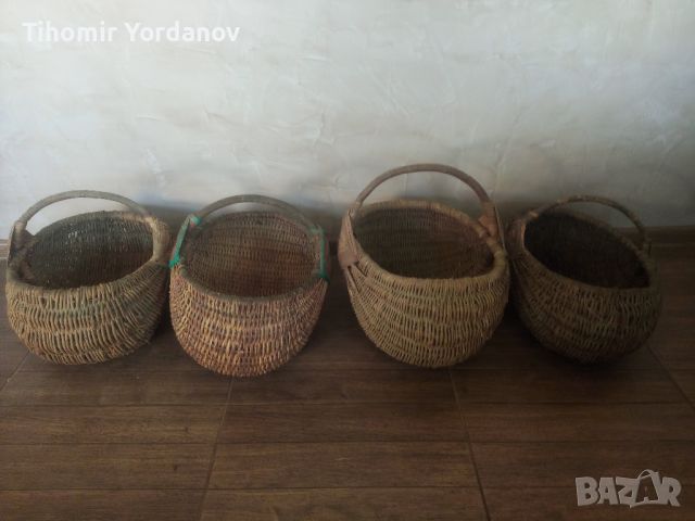 Стара плетена кошница -4 броя., снимка 5 - Антикварни и старинни предмети - 45681237