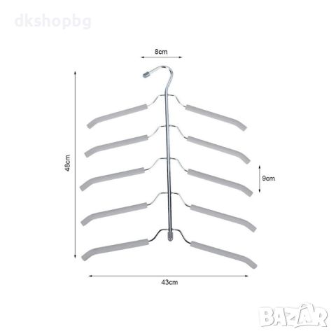 ПЕТ В ЕДНО-2497  Закачалка за дрехи, 5 нива, снимка 7 - Органайзери - 45497319