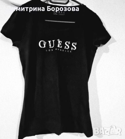 GUESS Тениска в Черно, снимка 3 - Тениски - 45082414