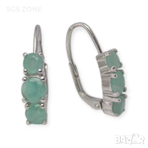 СРЕБЪРНИ ОБЕЦИ С РУБИН, САПФИР, ИЗУМРУД., снимка 9 - Обеци - 51143715