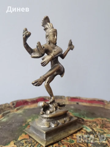Месингова статуетка Шива Южна азия, снимка 4 - Статуетки - 50831622