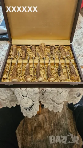 СТАРИНЕН НЕМСКИ ЛОВЕН КОМПЛЕКТ ПРИБОРИ , снимка 6 - Антикварни и старинни предмети - 49960566