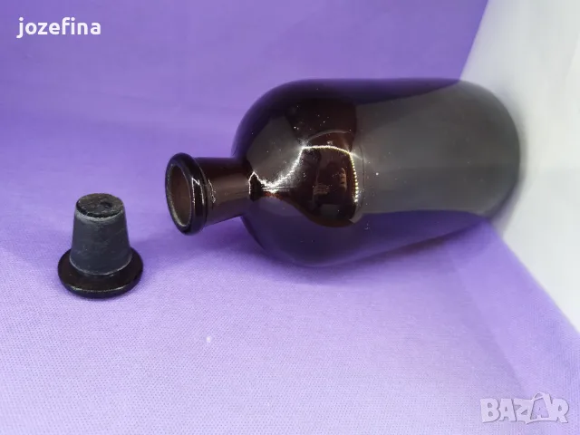 Реактивно шише, с шлиф, тъмно стъкло, снимка 2 - Други стоки за дома - 49777196