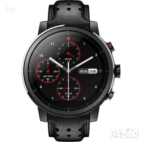 Часовник Smartwatch Xiaomi Amazfit Stratos 2S, Sapphire, Leather Black- 24 месеца гаранция, снимка 2 - Смарт гривни - 46455651