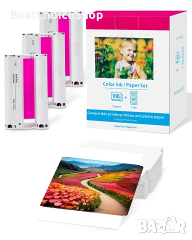Canon Selphy CP фотохартия и комплект с мастило 3 касети 108 хартии – KC-108IP