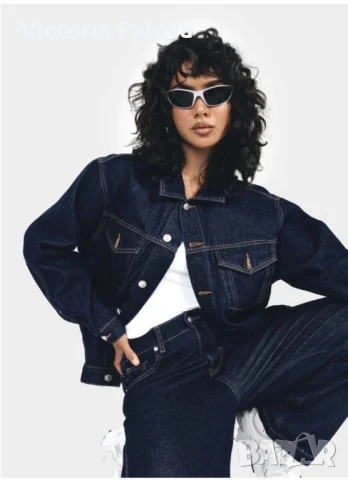 Тъмносиньо късо  дънково яке EXPLORER, снимка 18 - Якета - 50444680