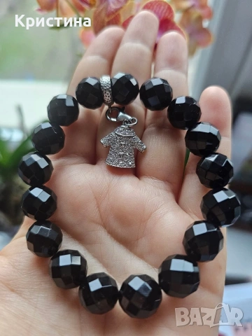 Сребърна гривна с Черен Оникс