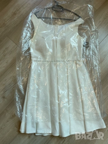 Къса официална бяла рокля, снимка 4 - Рокли - 54013299