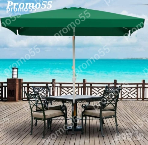 Голям градински чадър 230см. х230см., с клапа за стабилност при вятър, снимка 2 - Градински мебели, декорация  - 50453025