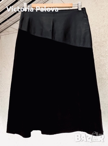 Луксозна кожена пола MORGAN GARMENTS рядък модел, снимка 4 - Поли - 52114467