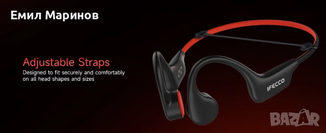 Слушалки отворен тип с костна проводимост IFECCO X27, снимка 5 - Bluetooth слушалки - 53913753
