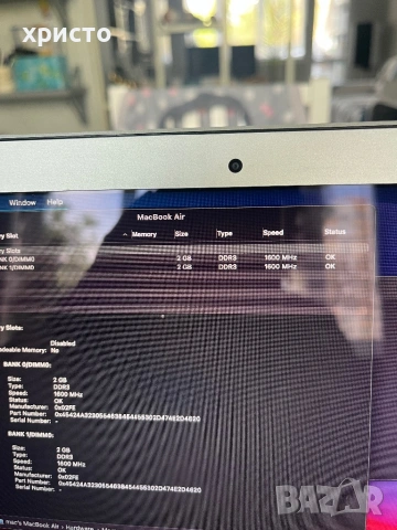 лаптоп MacBook Air 11.6 инча, снимка 8 - Лаптопи за дома - 54255721