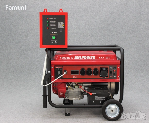 ТРИФАЗЕН Генератор За Ток 10kW+АТС ТАБЛО - Бензин