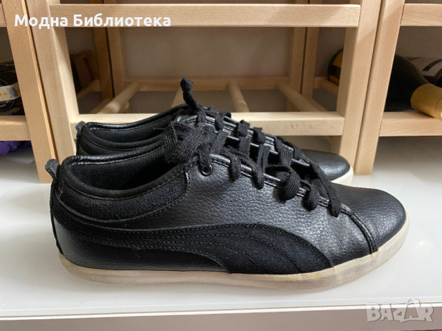 Черни кожени маратонки Puma, снимка 4 - Маратонки - 45044653