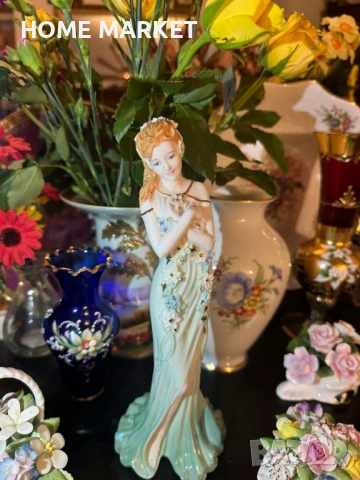 Coalport England  грациозна фигура от серията Spirits of Jewels - "Emerald" , снимка 5 - Антикварни и старинни предмети - 53507352