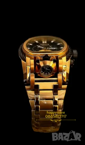 часовник INVICTA Bolt Zeus Magnum Gold and Black 52 mm, Инвикта нов , снимка 2 - Мъжки - 47522648