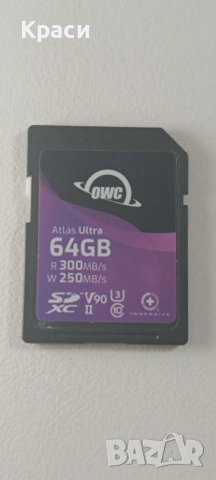 Карта памет 64GB OWC Atlas Ultra SD UHS-II U3 (V90) R300/W250