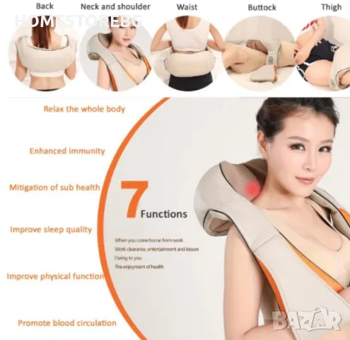  Електрически шиацу масажор JULAIBO – Вашето решение за релакс и възстановяване! , снимка 12 - Масажори - 49902580