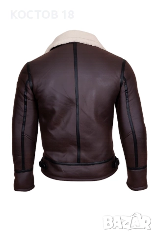 Мъжко зимно яке от набук – 3484 тъмнокафяво, снимка 5 - Якета - 51834623