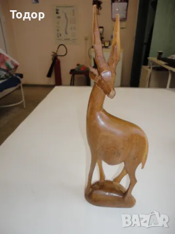 Дървена фигура пластика антилопа газела , снимка 10 - Декорация за дома - 50254795