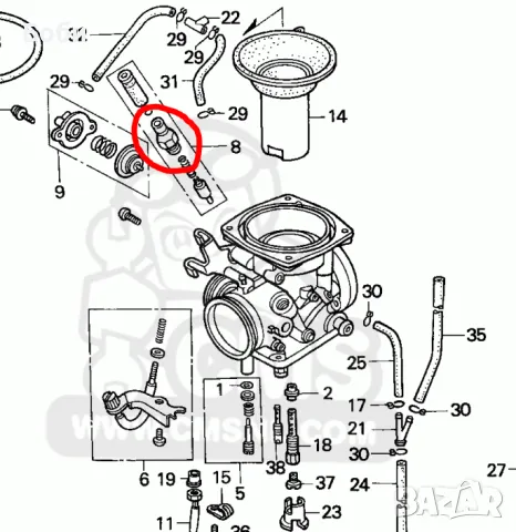 Смукач карбуратор Honda Dominator Nx500 Nx650 XR650L Choke Starter, снимка 2 - Части - 48044709