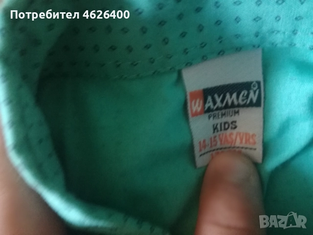 Продавам детска зелена ризка на черни точици маркова, снимка 5 - Ризи - 52110720