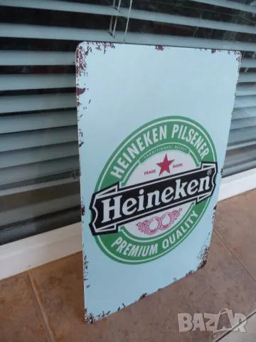 Метална табела бира Heineken Premium Quality Хайнекен бирите лого звезда, снимка 2 - Рекламни табели - 49210125