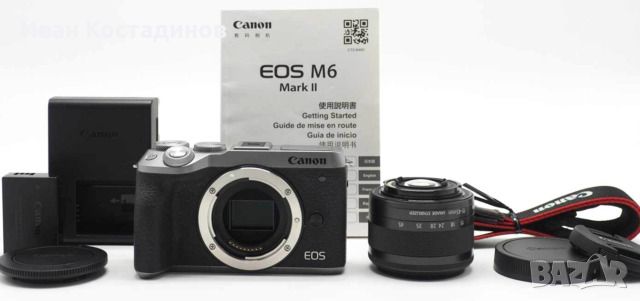 Canon EOS M6 Mark II + обектив Canon EF-M 15-45mm IS STM +ND филтър K&F Concept, снимка 5 - Фотоапарати - 46352532