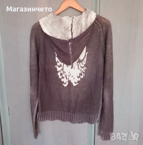 Плетена жилетка с цип и качулка 4YOU Jeans, размер М (S–M), снимка 2 - Пуловери - 52462935