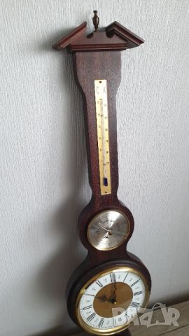 Дървен термометър,барометър,часовник и влагометър, снимка 2 - Антикварни и старинни предмети - 45296431