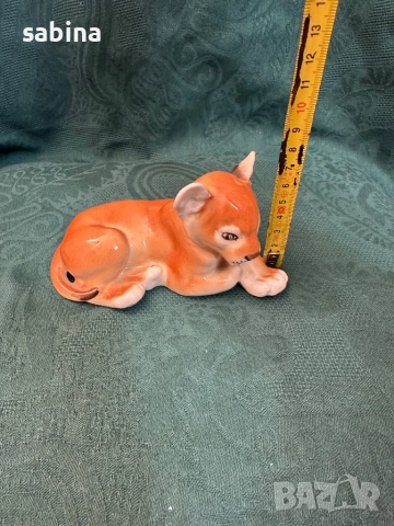 Статуетка „Лъвче лежащо“ (Львенок лежащий). ЛФЗ „Ломоносов“, снимка 4 - Статуетки - 52999059