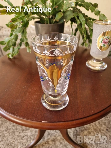 Страхотен антикварен лот от 2 чаши Бохемия Bochemia , снимка 7 - Антикварни и старинни предмети - 50782074