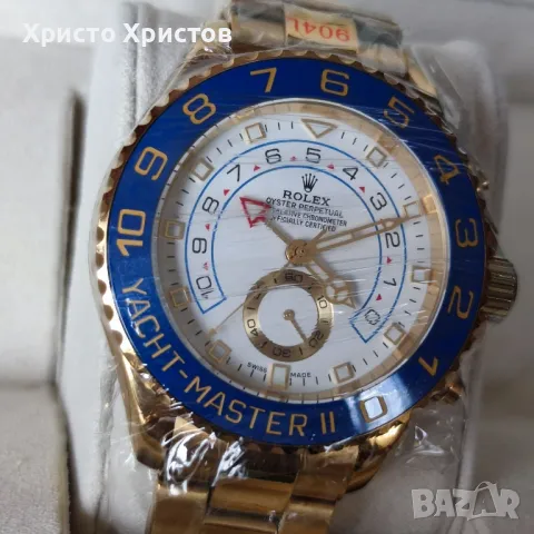 Мъжки луксозен часовник Rolex Yacht-Master II 18ct Yellow Gold  Mercedes 44 Regatta, снимка 7 - Мъжки - 47227675