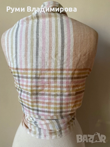 Бежов шал от 100 % органик памук, с етикет, снимка 4 - Шалове - 52934619
