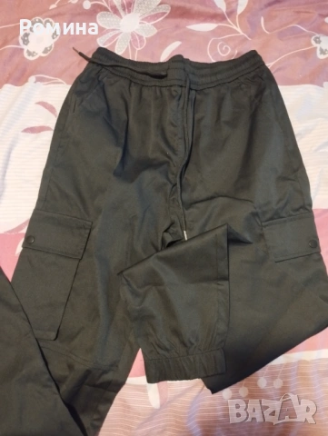 Мъжки черни панталони с джобове размер М, снимка 3 - Панталони - 53608275