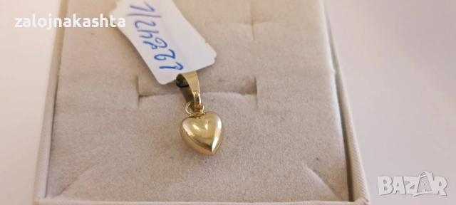 Нова Златна висулка сърце-0,55гр/14кр, снимка 2 - Колиета, медальони, синджири - 53827471