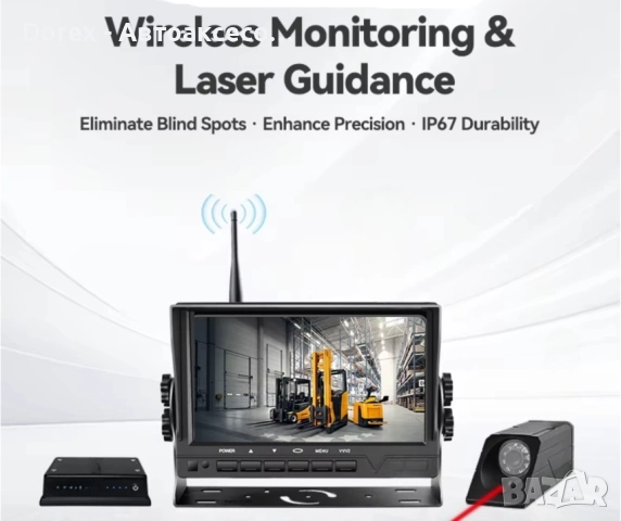 Безжична камера за мотокар със 7-инчов HD монитор, снимка 15 - Аксесоари и консумативи - 53617590