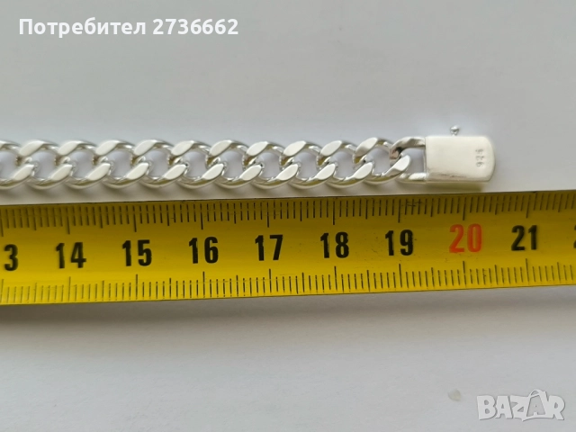 Масивна сребърна гривна , снимка 5 - Гривни - 52486086