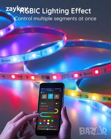 Смарт LED лента Govee H6172 RGBIC, Външна, Wi-Fi, Bluetooth, Синхронизиране с музика 10 метра, снимка 5 - Лед осветление - 46475774