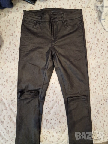 Дамски кожен панталон промазка, снимка 6 - Панталони - 45398469