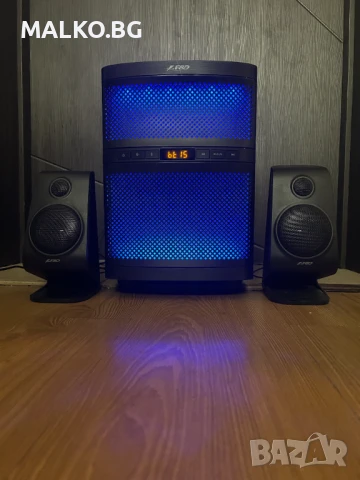 Bluetooth Аудио Колони FENDA F580X, 2.1, 70W, USB, черна, Led, SD слот, снимка 1