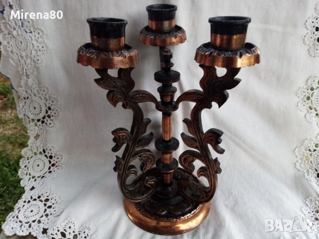 Винтидж свещник, снимка 2 - Антикварни и старинни предмети - 51597982