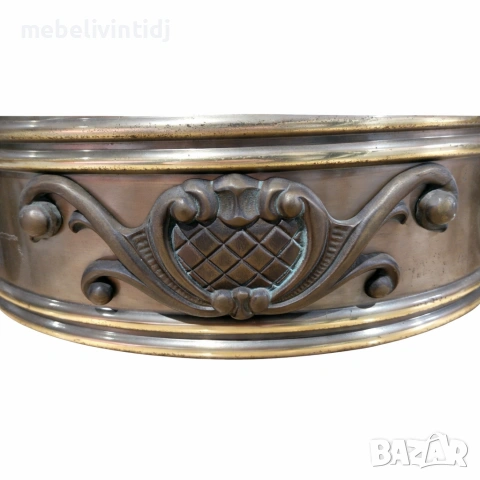 Елегантен винтидж охладител за вино или кашпа с декоративни орнаменти и странични дръжки, снимка 4 - Антикварни и старинни предмети - 53640000